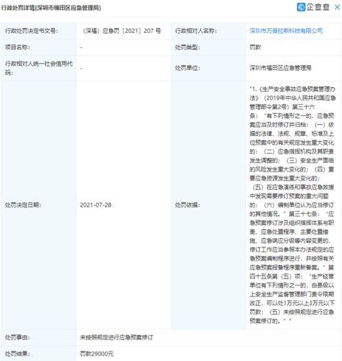 一加科技关联公司因生产安全问题被行政处罚